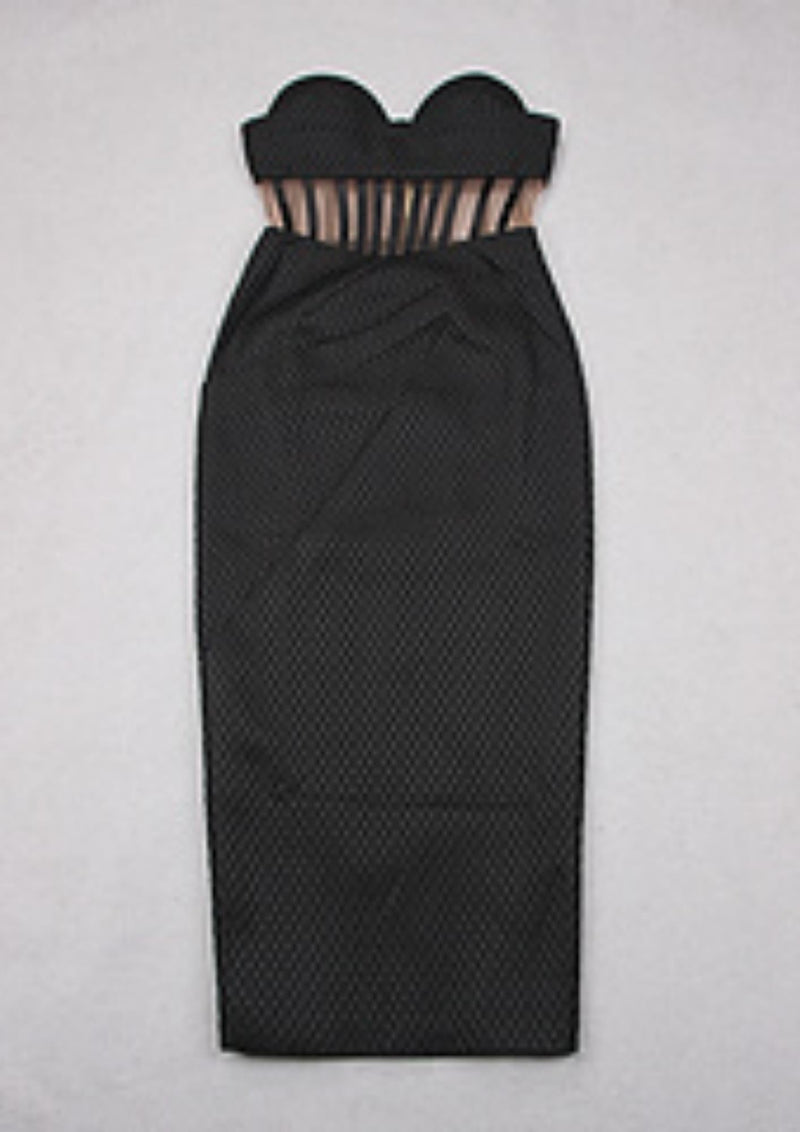 STRAPLESS CORSET DRESS IN BLACK