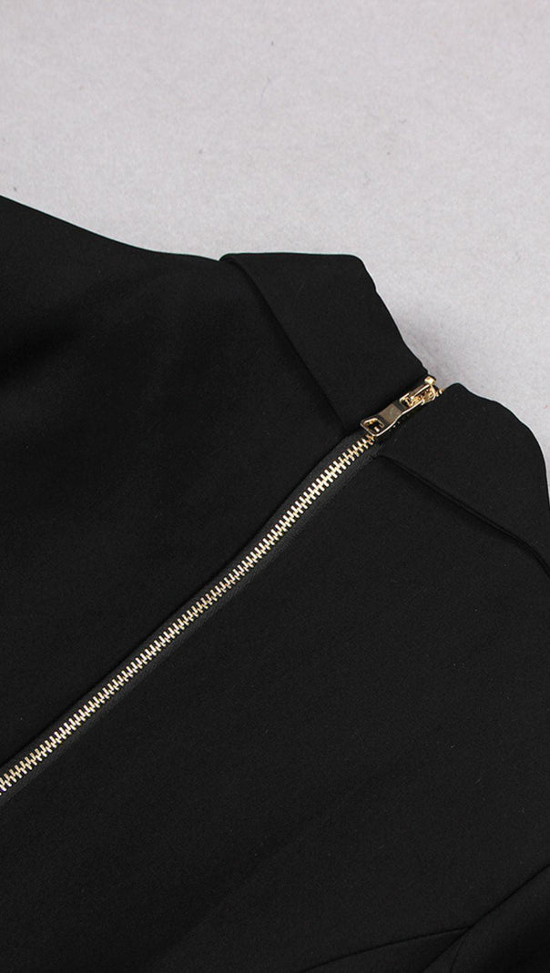 AIIZIE BELTED DOUBLE-BREASTED BLACK SUIT - product image
