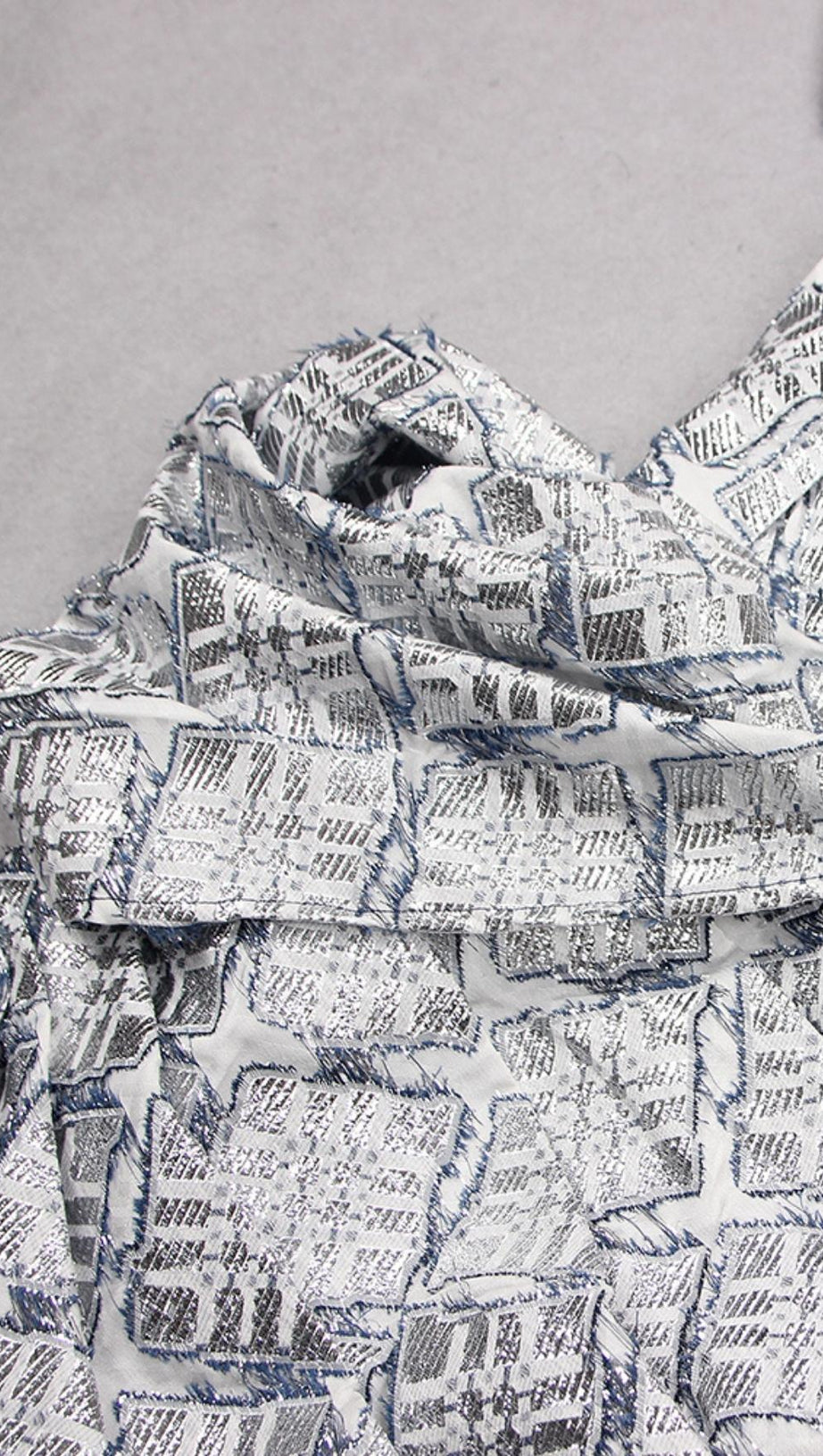 MINI ABITO JACQUARD DRAPPEGGIATO CON UNA SPALLA