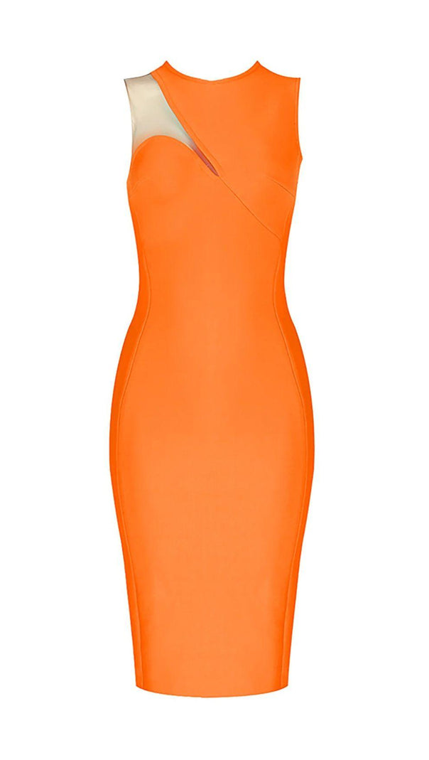 AIIZIE BANDAGE MIDI DRESS IN ORANGE - product image