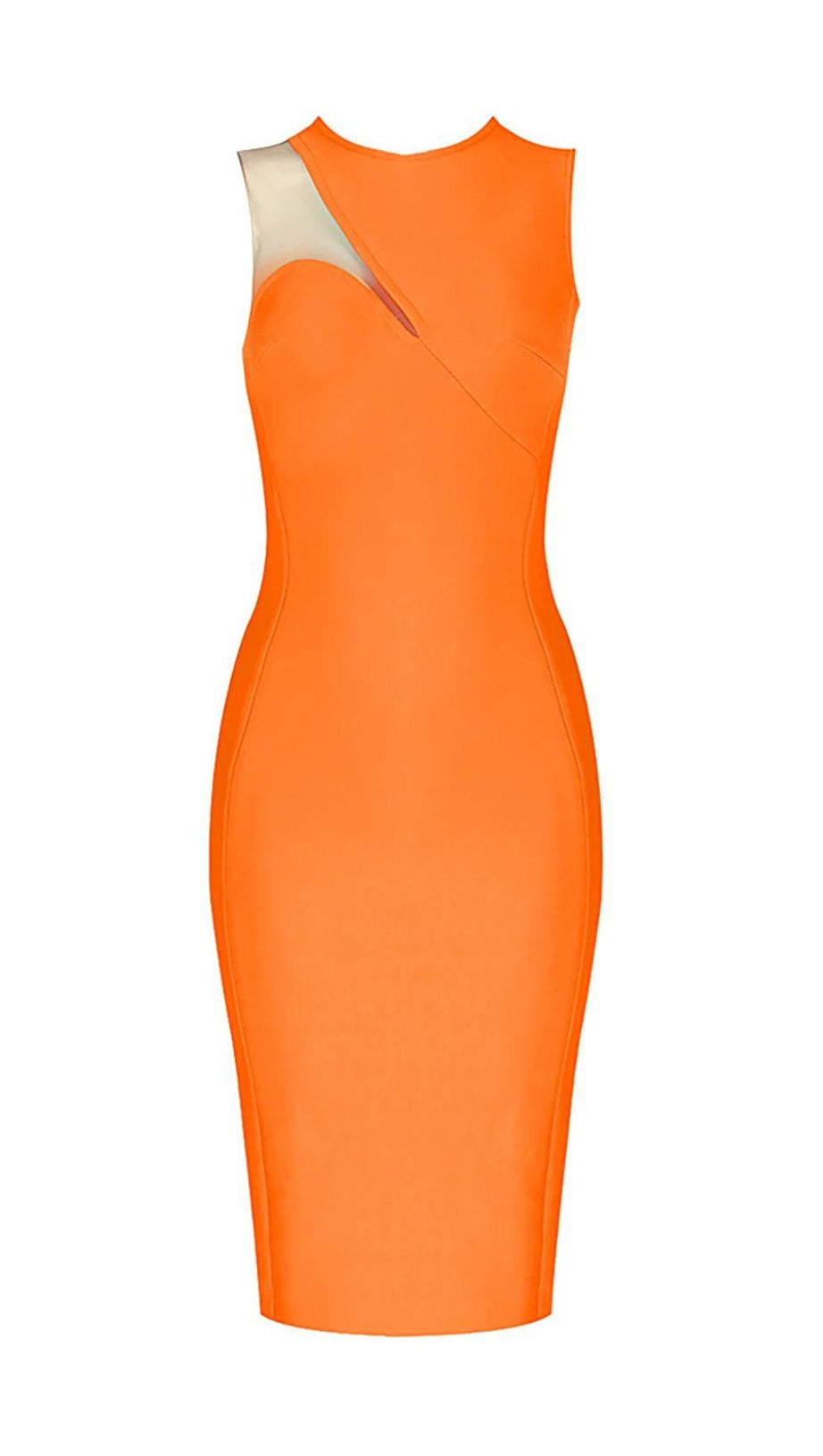 ABITO MIDI BANDAGE ARANCIONE