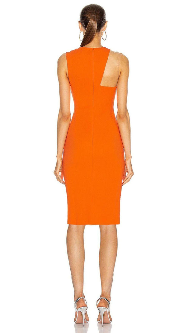 AIIZIE BANDAGE MIDI DRESS IN ORANGE - product image