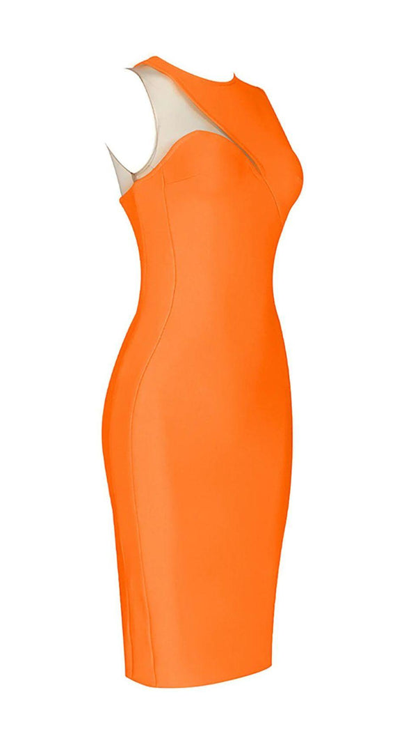 AIIZIE BANDAGE MIDI DRESS IN ORANGE - product image