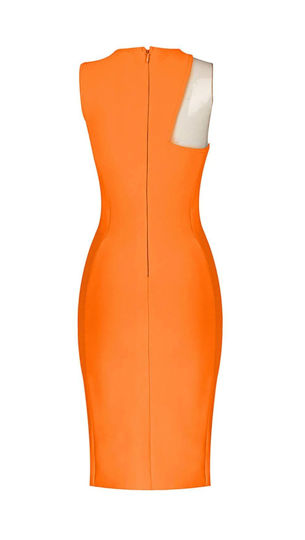 AIIZIE BANDAGE MIDI DRESS IN ORANGE - product image