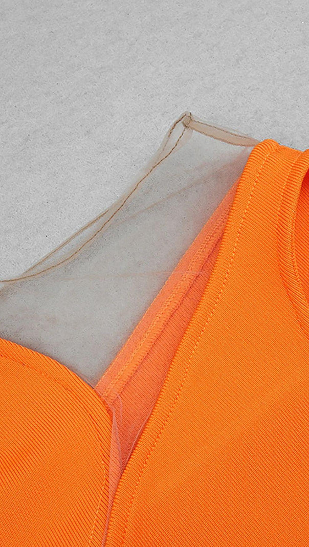 AIIZIE BANDAGE MIDI DRESS IN ORANGE - product image