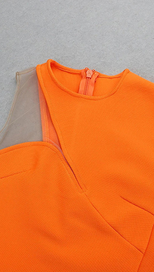 AIIZIE BANDAGE MIDI DRESS IN ORANGE - product image