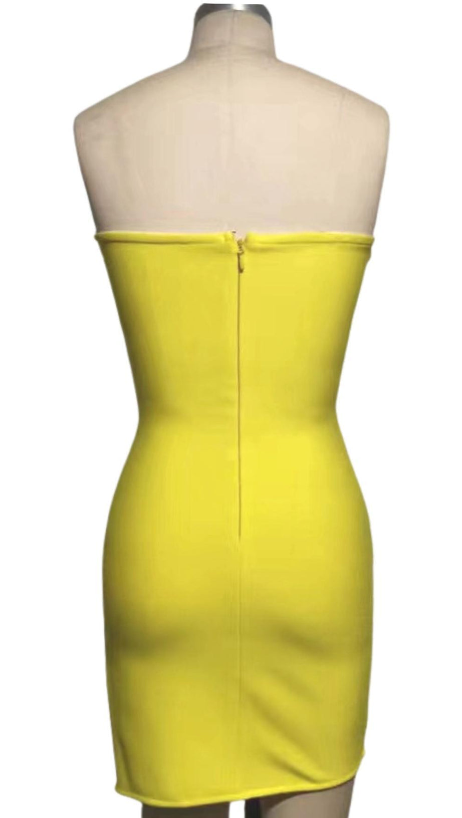 MINI ABITO CON FIORI DI CRISTALLO GIALLO