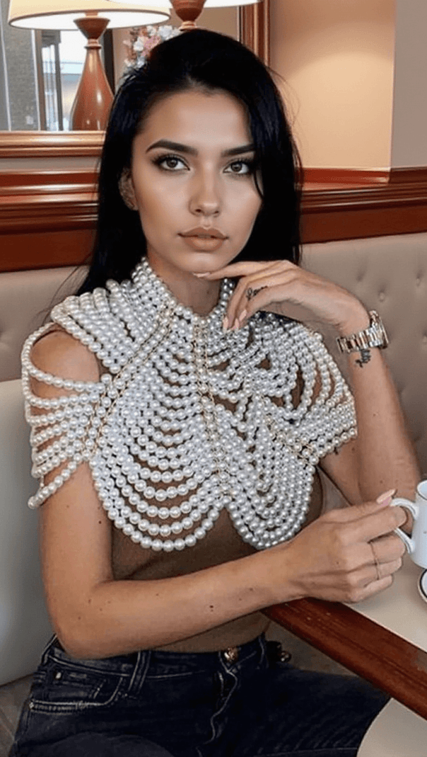 AIIZIE BRYSLYN PEARL SHOULDER CHAIN - product image