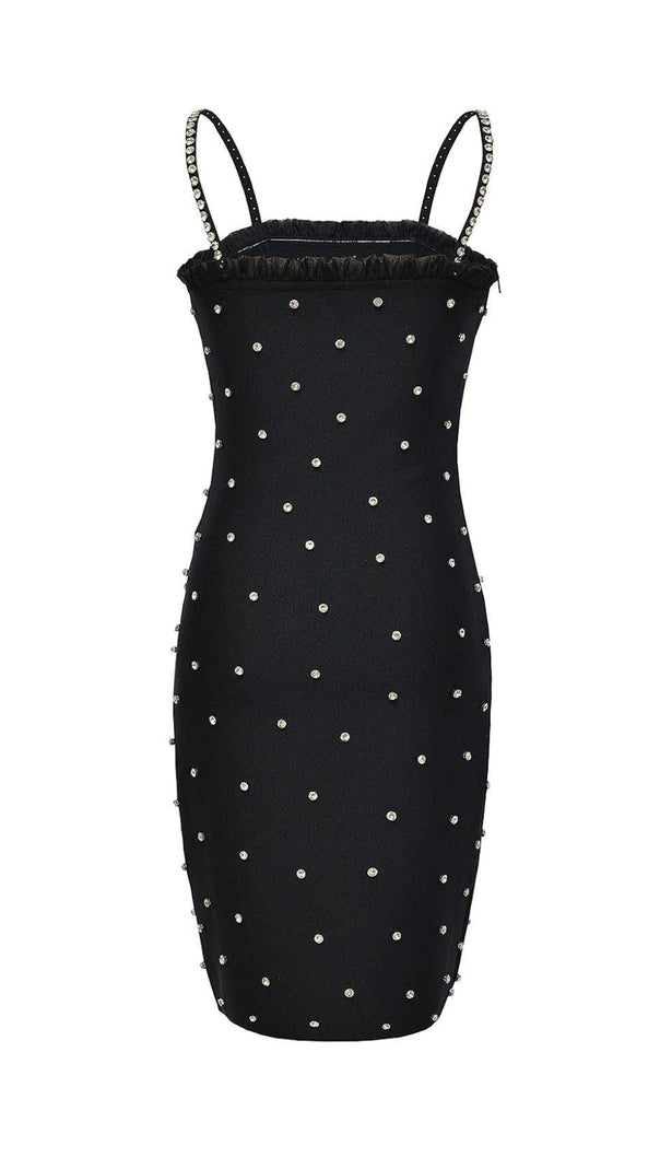 AIIZIE CRYSTAL MINI DRESS IN BLACK - product image