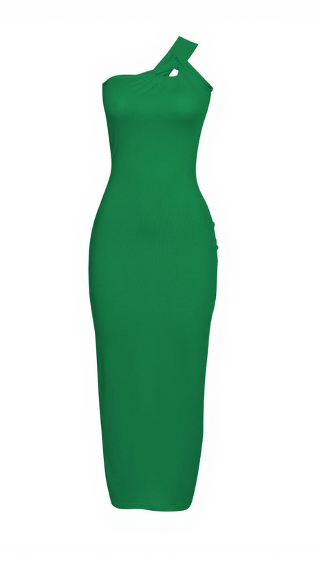 EMI ONE SHOULDER BACKLESS MAXI DRESS IN GREEN