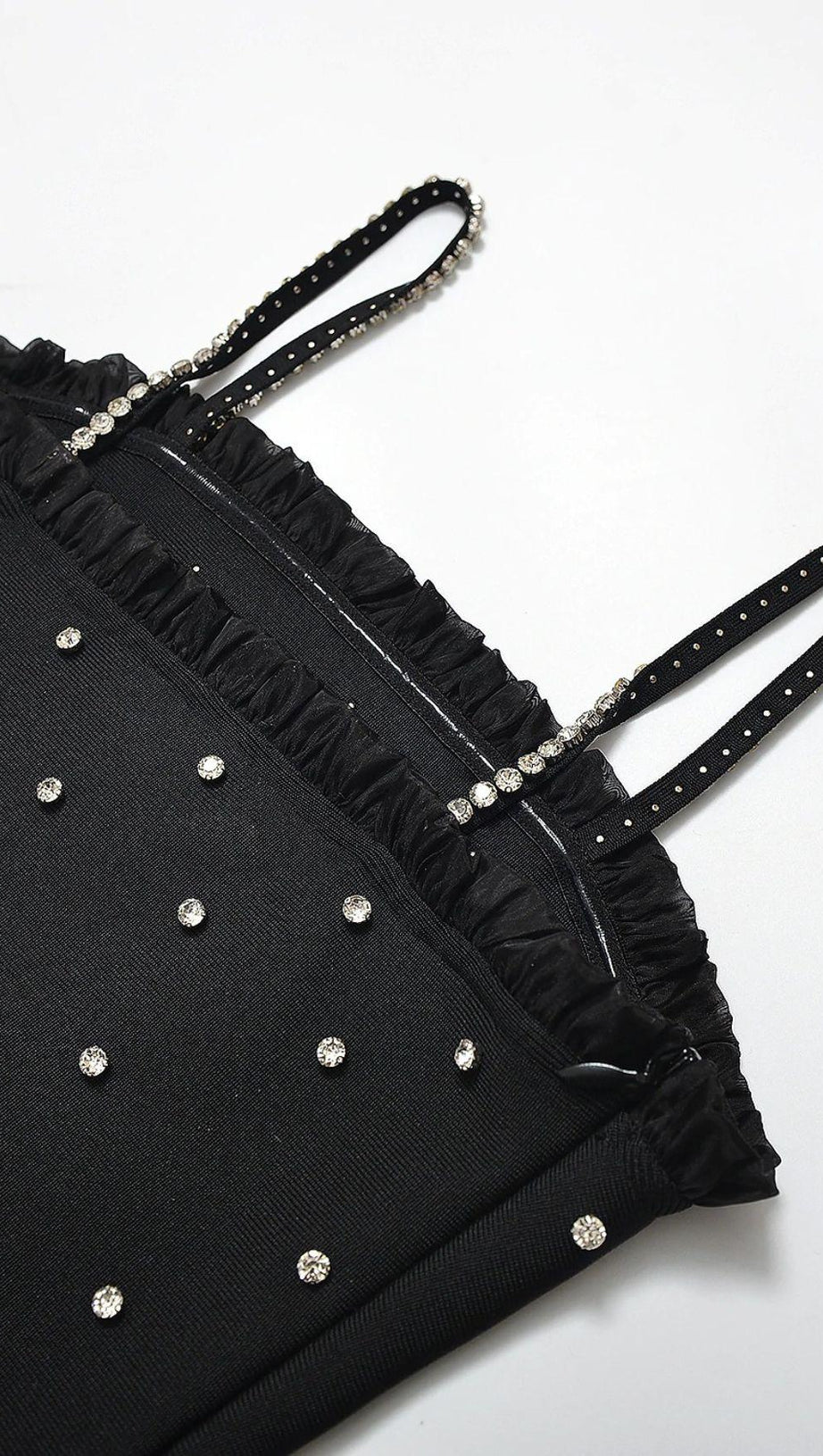 MINI ABITO CON CRISTALLI NERO