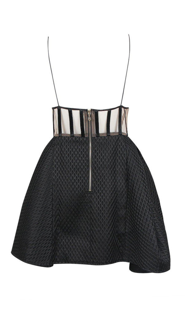 AIIZIE CORSET UMBRELLA SHAPED MINI DRESS IN BLACK - product image