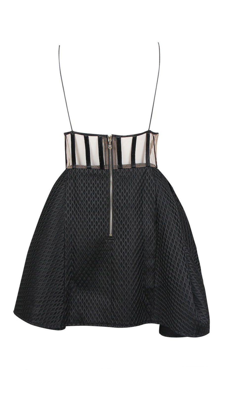 CORSET UMBRELLA SHAPED MINI DRESS IN BLACK