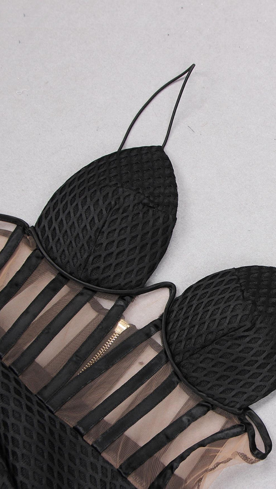 CORSET UMBRELLA SHAPED MINI DRESS IN BLACK