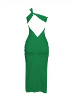 Emi One Shoulder Backless Maxi Dress In Green