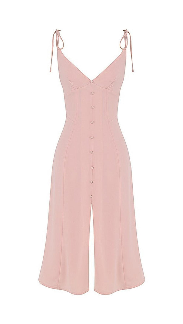 AIIZIE SLIPT MIDI SUN DRESS IN BLUSH PINK - product image