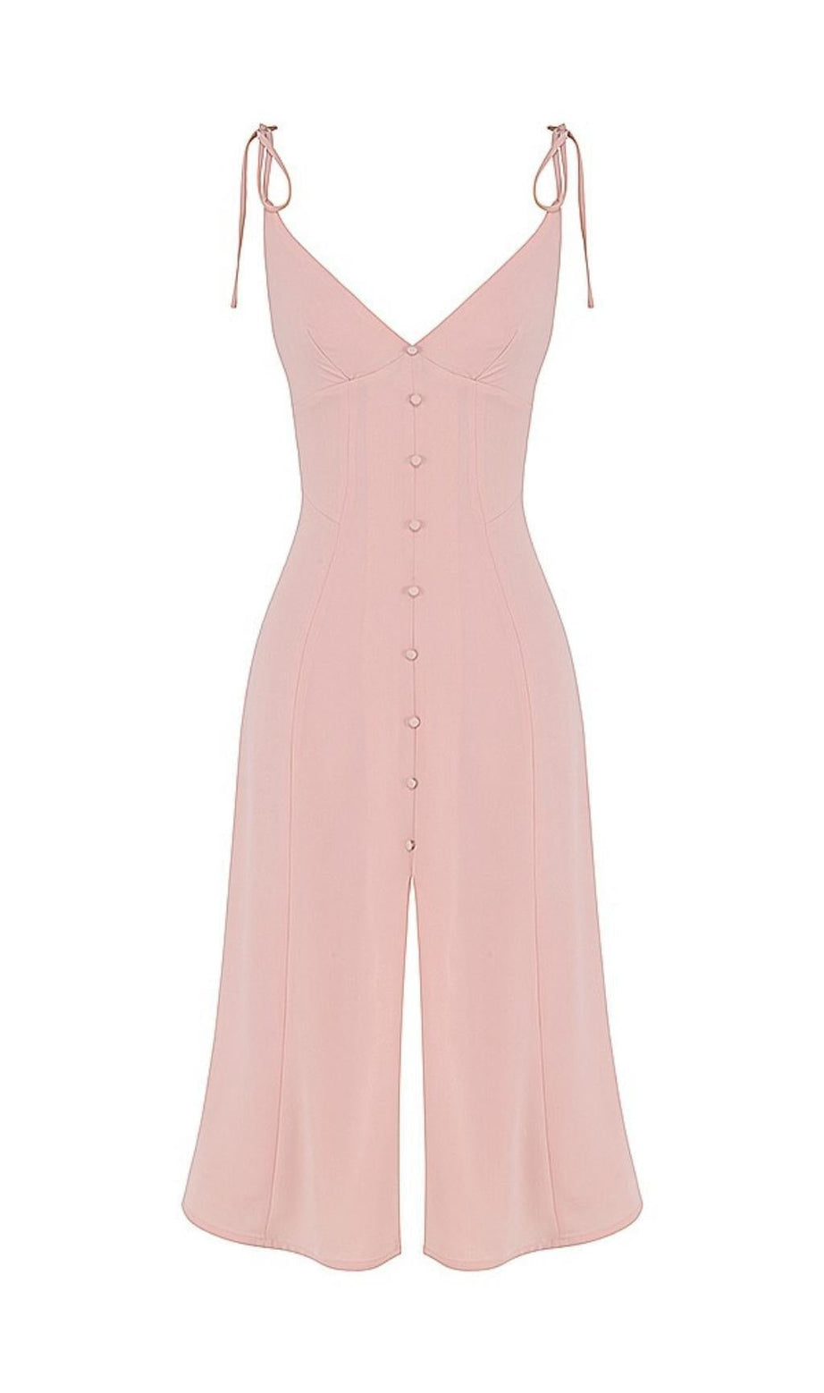 MIDI-SOMMERKLEID MIT UNTERSCHNITT IN ROSA