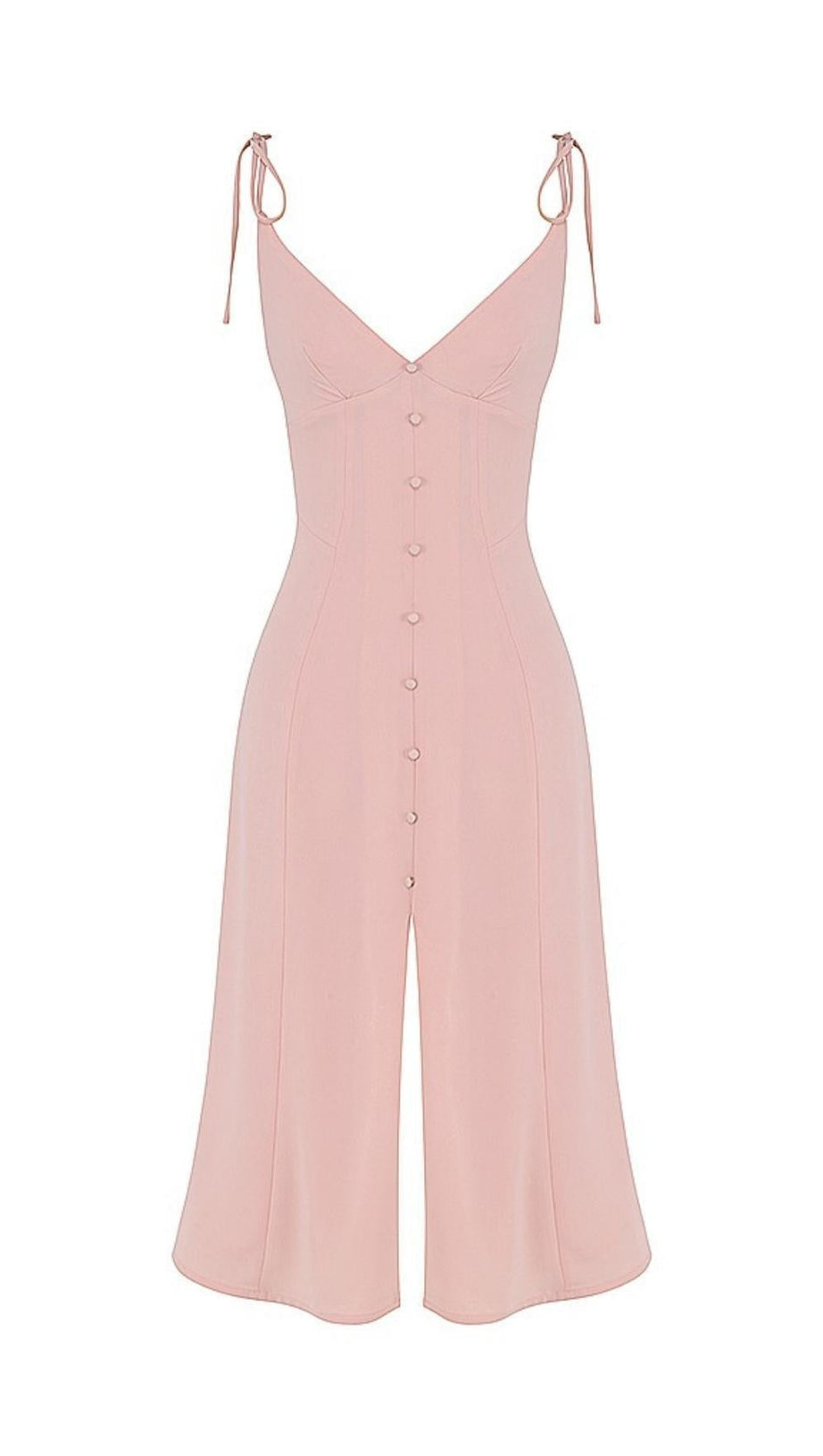 MIDI-SOMMERKLEID MIT UNTERSCHNITT IN ROSA