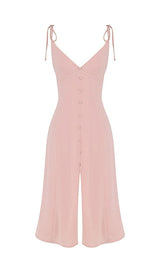 SLIPT MIDI SUN DRESS IN BLUSH PINK