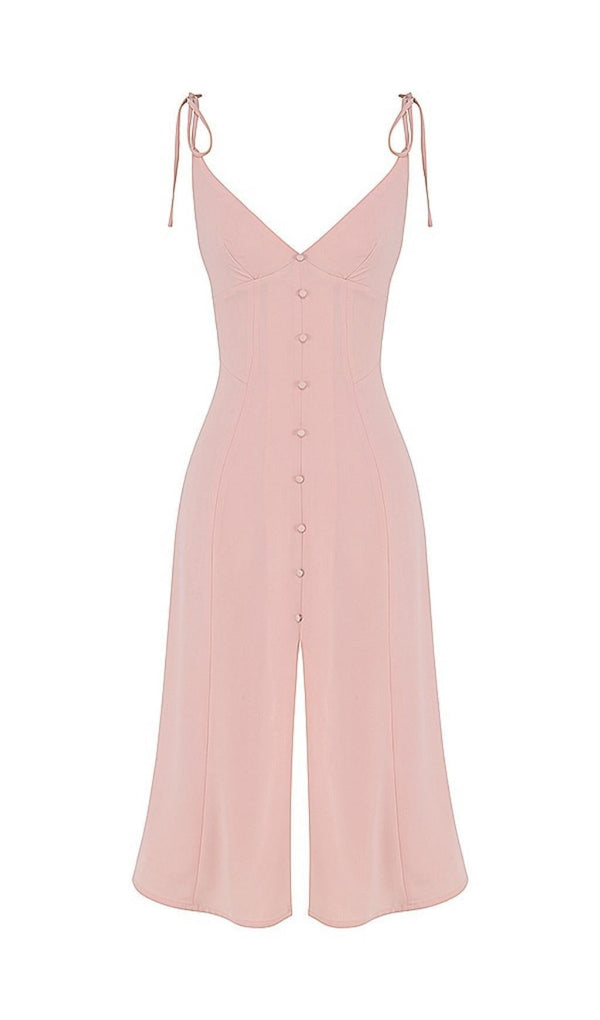 SLIPT MIDI SUN DRESS IN BLUSH PINK