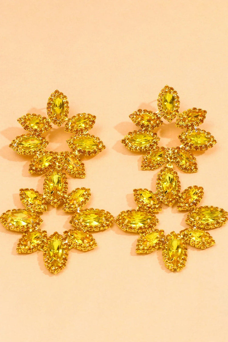 Brittanie Flower Rhinestones Earrings