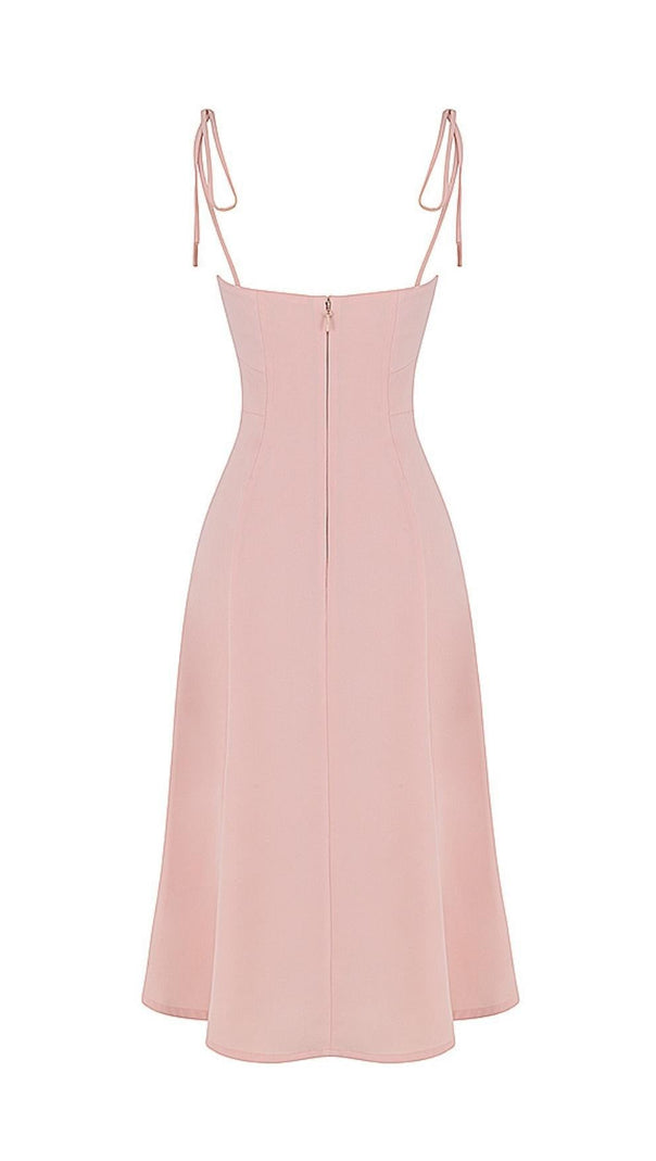 AIIZIE SLIPT MIDI SUN DRESS IN BLUSH PINK - product image