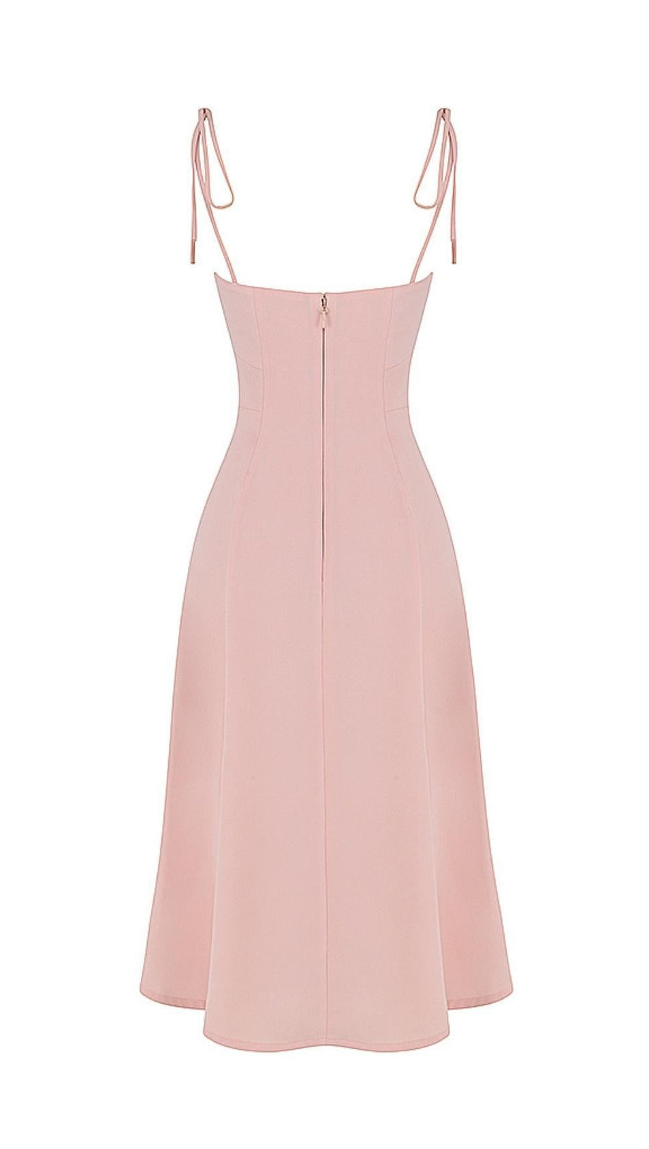 SLIPT MIDI SUN DRESS IN BLUSH PINK
