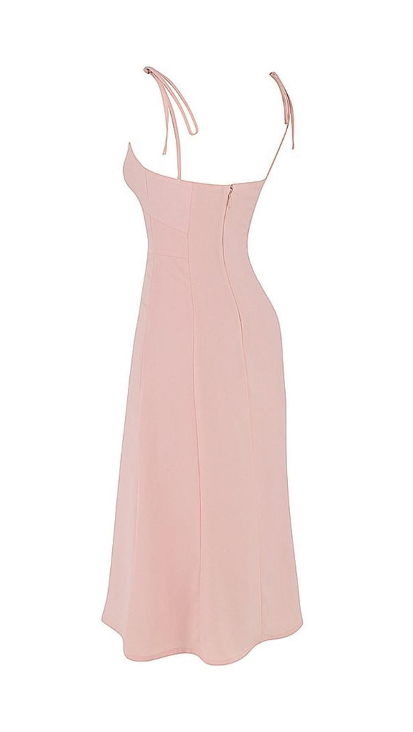 AIIZIE SLIPT MIDI SUN DRESS IN BLUSH PINK - product image