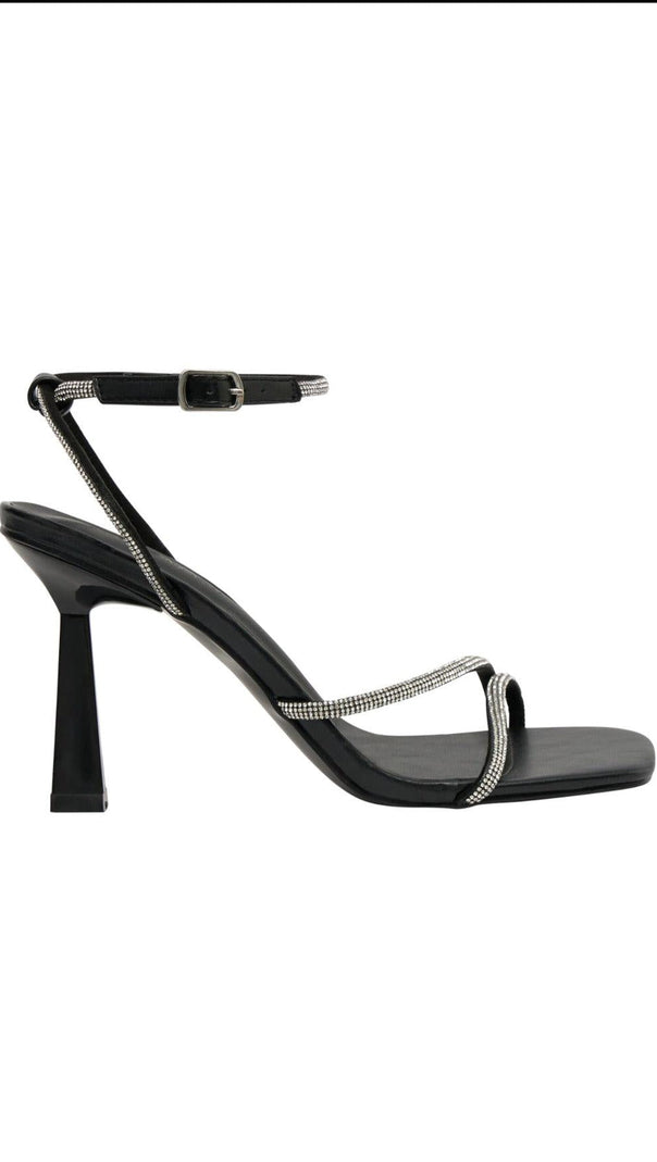 AIIZIE CAITLIN DIAMANTE ROPE HEELS - BLACK - product image