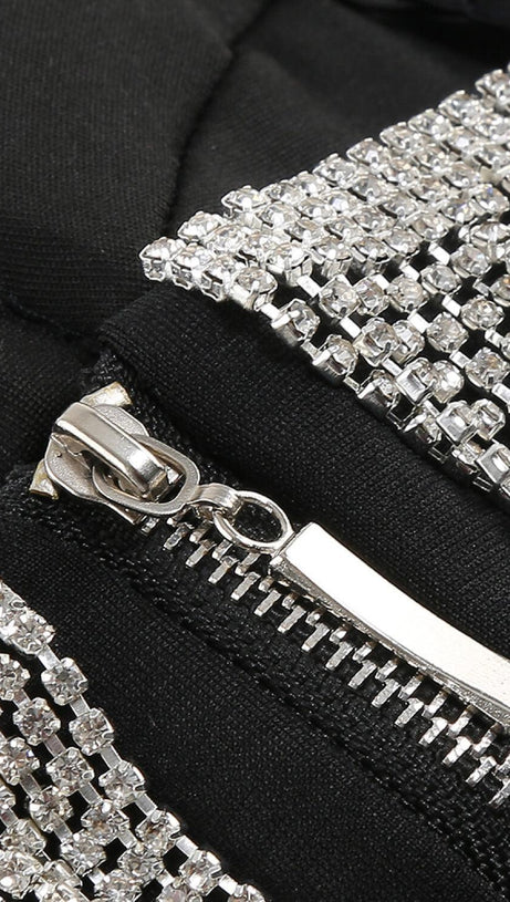 CRYSTAL MAXI DRESS IN BLACK