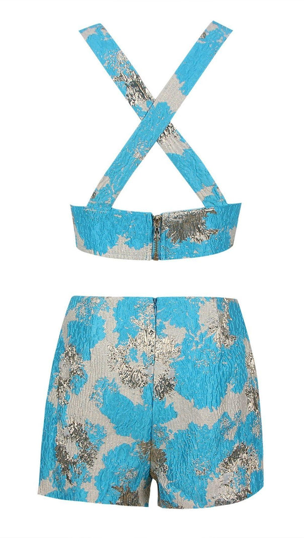 AIIZIE JACQUARD TWO PIECE SET IN BLUE - product image