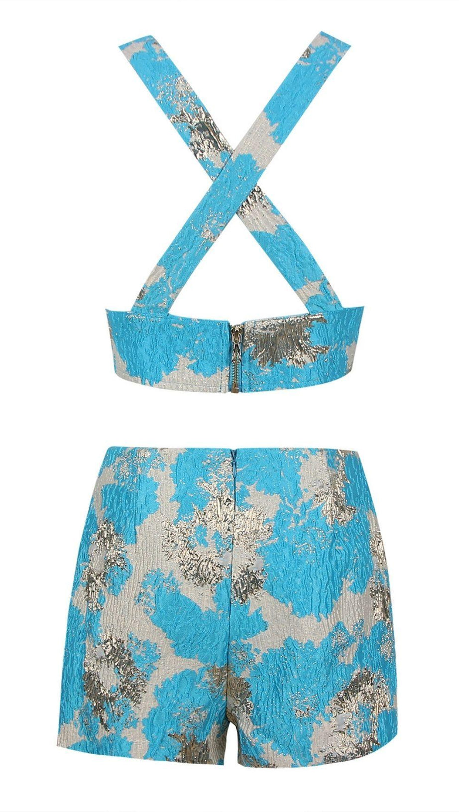 JACQUARD TWO PIECE SET IN BLUE