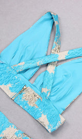 JACQUARD TWO PIECE SET IN BLUE