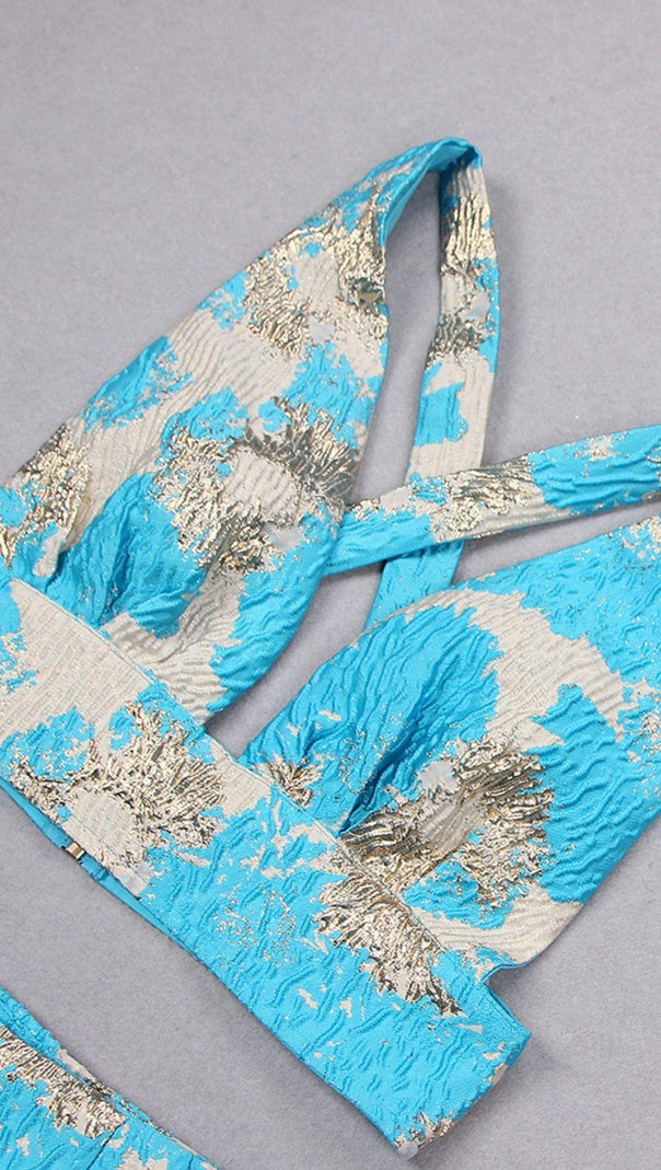 AIIZIE JACQUARD TWO PIECE SET IN BLUE - product image