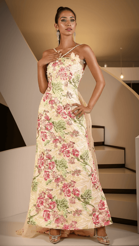 Brissie Meerjungfrauenschwanz-Kleid mit Pailletten und Federn