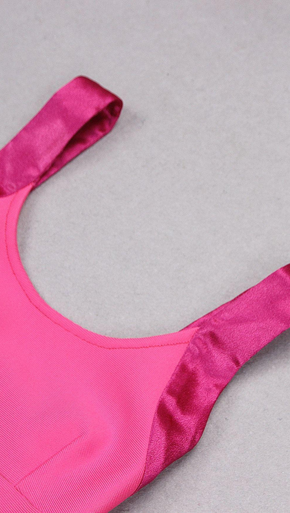 ASYMMETRIC BANDAGE MIDI DRESS IN PINK