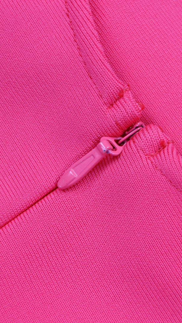 Asymmetric Bandage Midi Dress in Pink