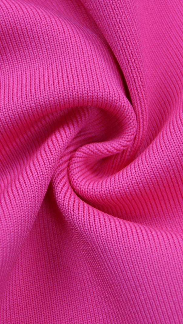 Asymmetric Bandage Midi Dress in Pink