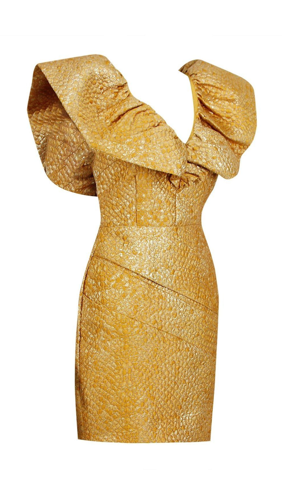 JACQUARD LACE UP MINI DRESS IN TAN