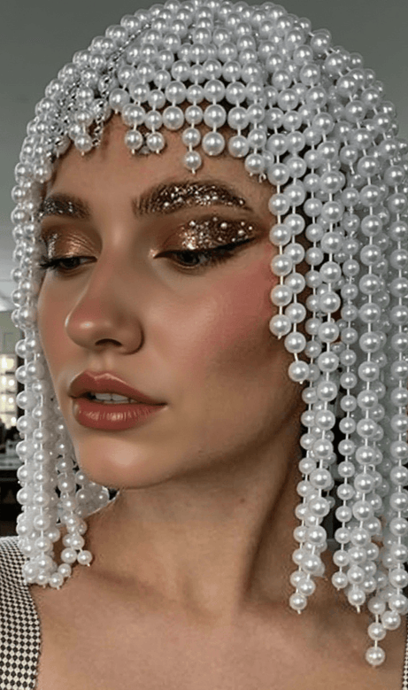 Fascia per capelli con frange di perle Daliyah