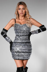 Danija Diamond Strap Dress With Glove