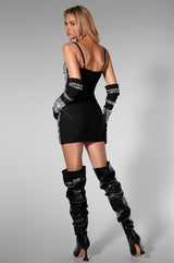 Danija Diamond Strap Dress With Glove