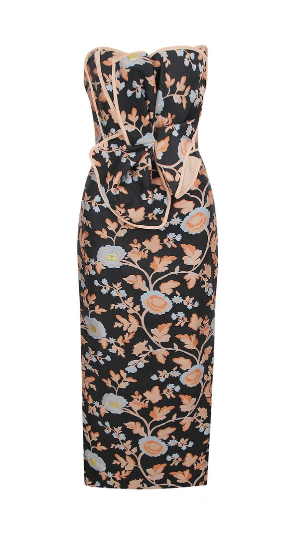 AIIZIE STRAPLESS SPLIT MIDI DRESS - product image