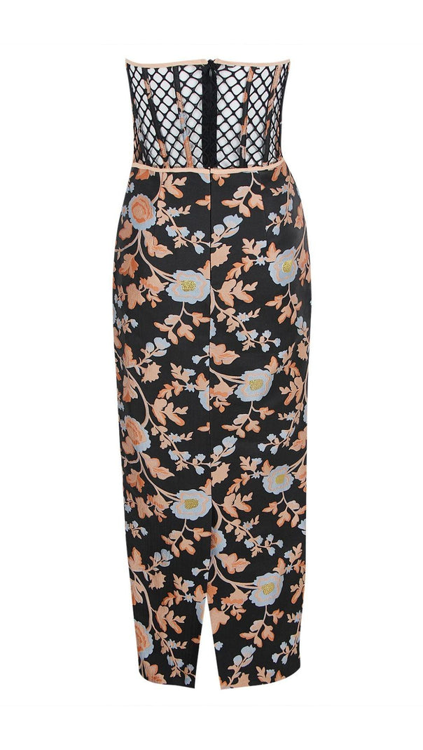 AIIZIE STRAPLESS SPLIT MIDI DRESS - product image
