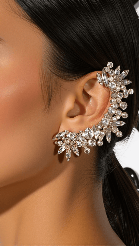 Danetta – Ohrclips mit floralem Strass