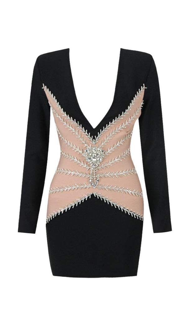 AIIZIE BLACK V NECK BLAZER MINI DRESS - product image