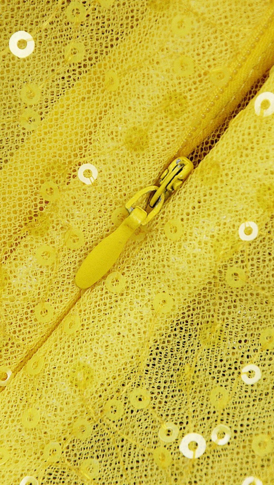 JACQUARD STRAPLESS MIDI DRESS IN YELLOW