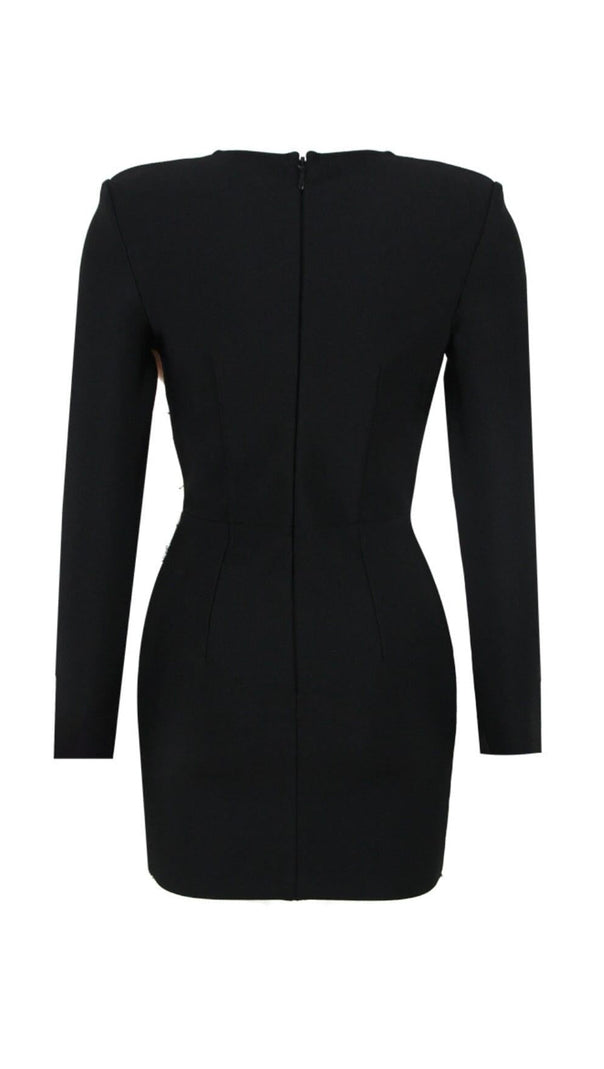 AIIZIE BLACK V NECK BLAZER MINI DRESS - product image