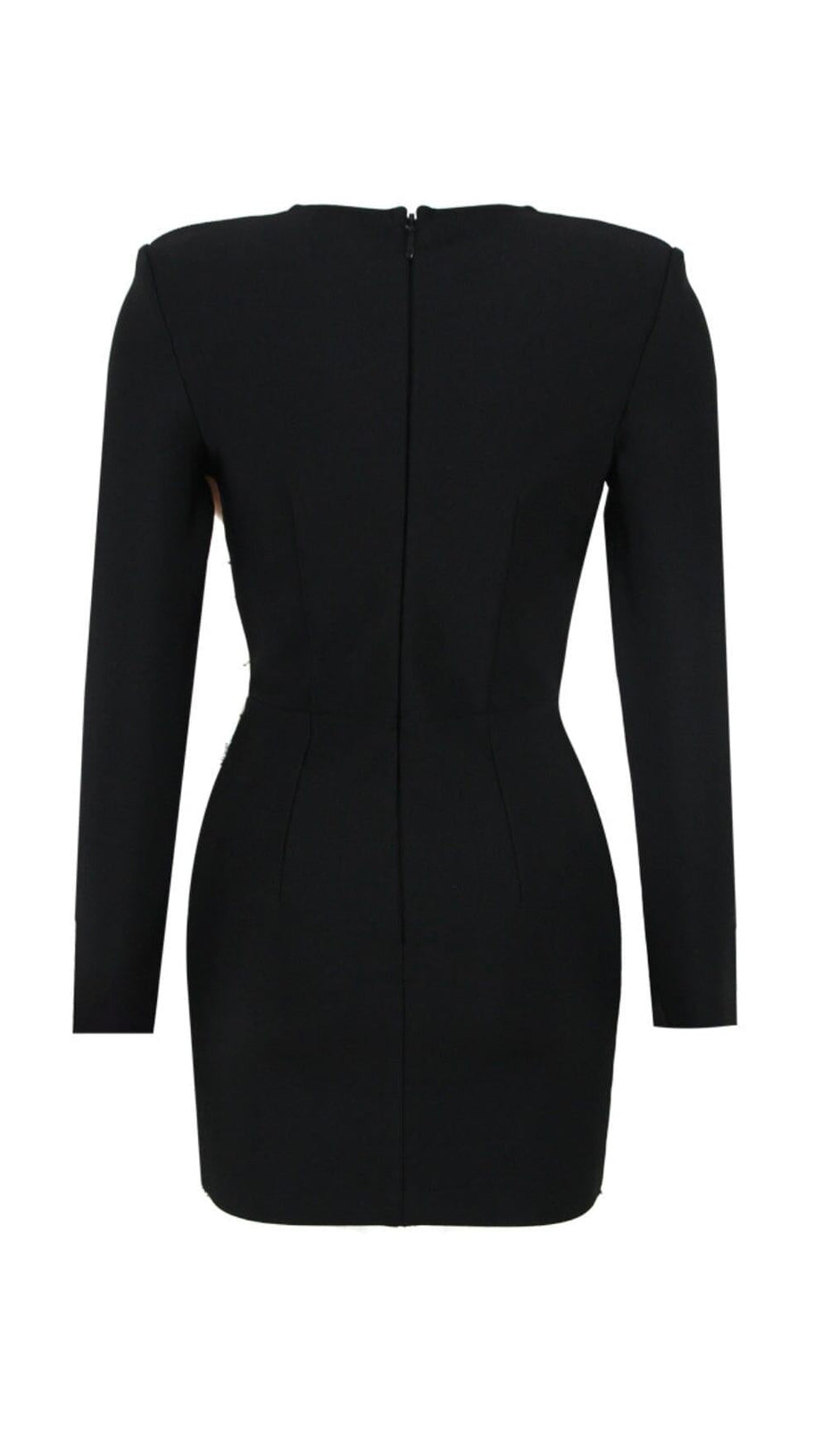 BLACK V NECK BLAZER MINI DRESS