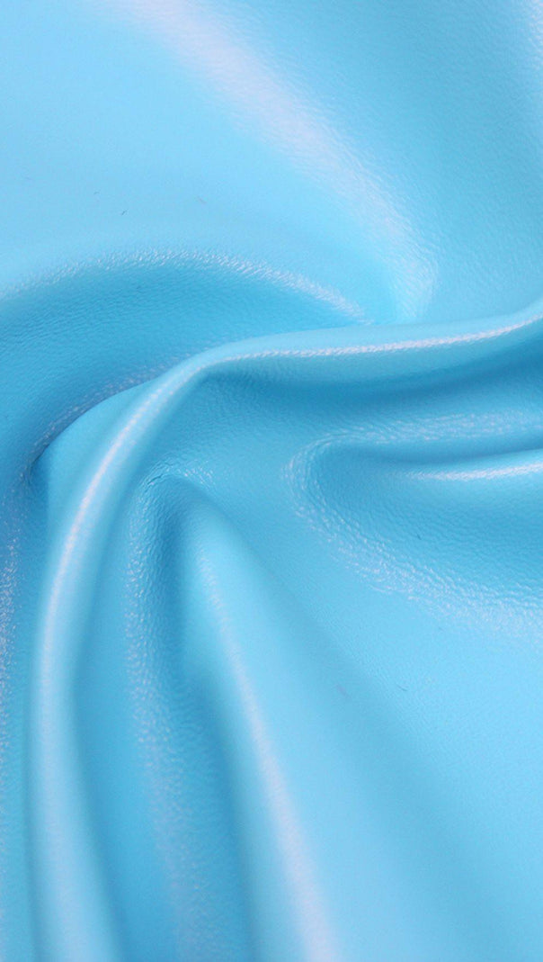 AIIZIE LEATHER STRAPLESS TWO PIECE SET IN BLUE - product image